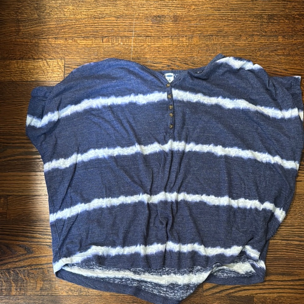 Old Navy Blue and White Striped Top